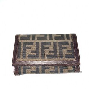 Fendi Tan and Black Logo Wallet